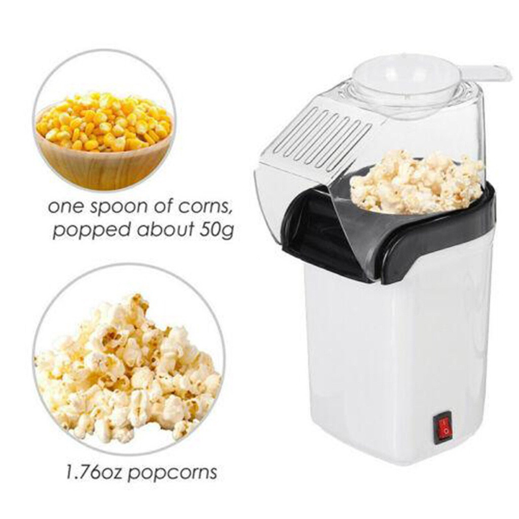 Hot Air Popcorn hine 1200W เครื่องทําป๊อปคอร์นไฟฟ้าและฝาปิดด้านบนสําหรับบ้าน