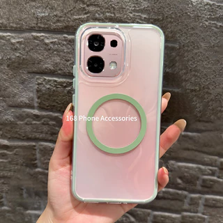 เคส OPPO A6 A5 Pro A6S A6X 5G เคส OPPO A6C A6t Pro A6 A3X A6t เคสใสกันกระแทกแม่เหล็ก เคสเจลเกราะ 2 in 1 เคสใสหนาป้องกันการตก