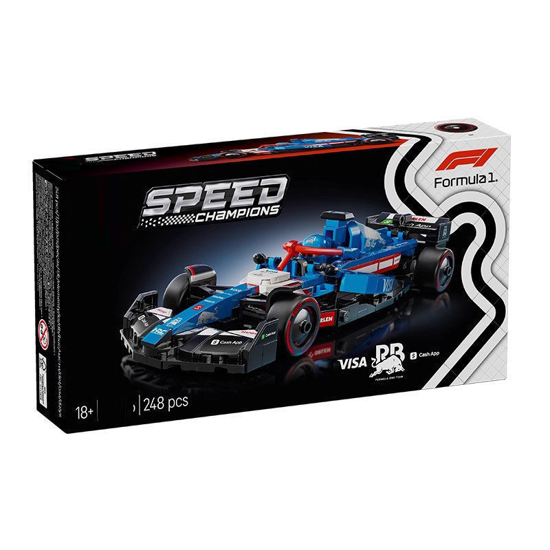 DZG ของเล่น IG1X ใช้งานร่วมกับ Speed Champions Visa Cash App VCARB 01 F1 77246 Building blocks EQ1
