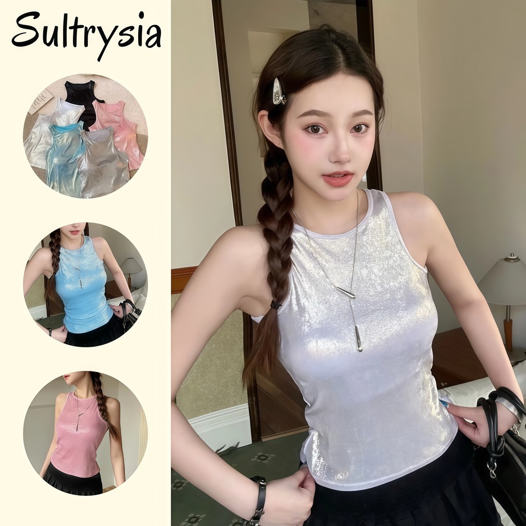 SultrySia เสื้อกล้ามผู้หญิง ดีไซน์สีสด ใส่พอดีตัว ผ้านุ่ม มีฟองน้ำในตัว แฟชันและน่ารัก "FY1685"