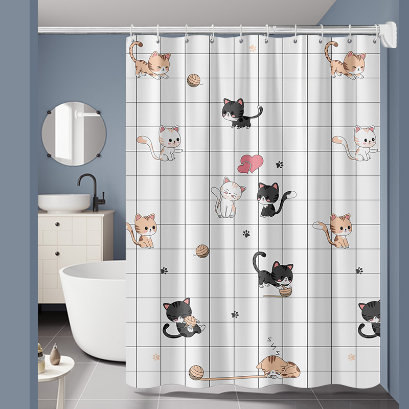 🚿ผ้าม่านอาบน้ำ กันน้ำ กันเชื้อรา พับเก็บได้ ใช้กั้นห้องน้ำ 💕🇹🇭พร้อมส่งจากไทย🇹🇭💕