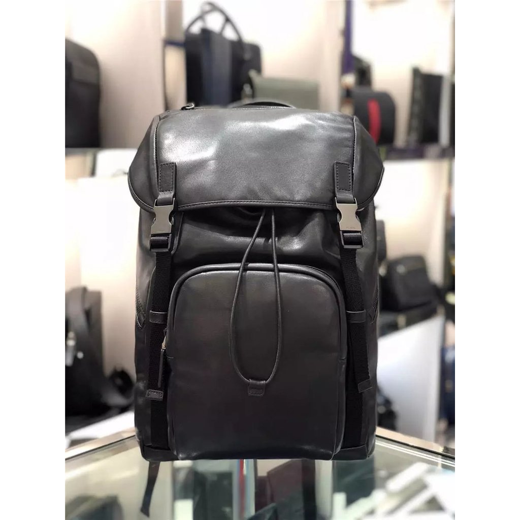 PRADA Mens Backpack กระเป๋าเป้สะพายหลังหนังลูกวัว 2VZ135