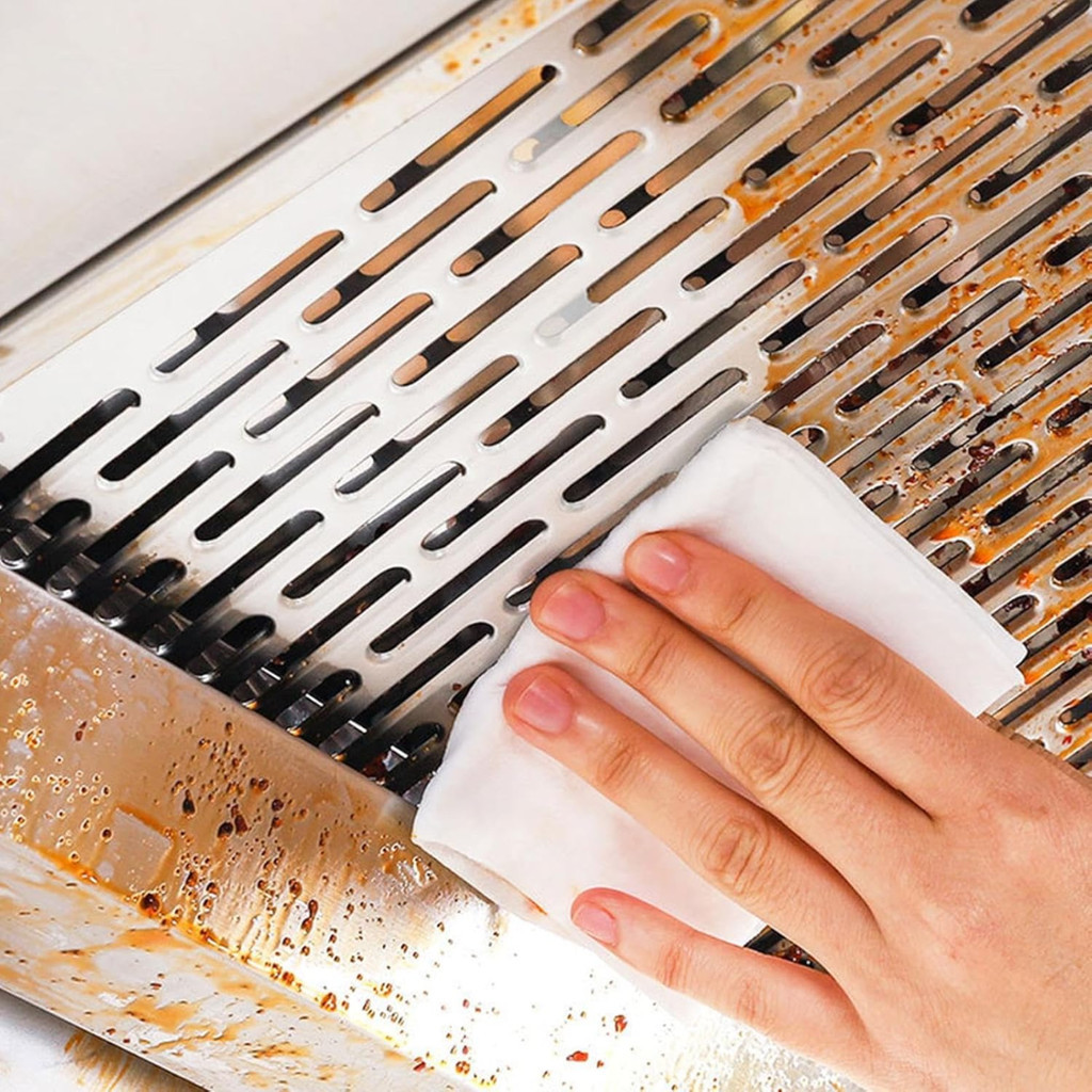 แผ่นทำความสะอาดครัว 5ห่อ 80แผ่น/ห่อ  มีฟองในตัว กลิ่นเลมอน ผ้าทำความสะอาด เช็ดคราบมัน - รูปที่ 4