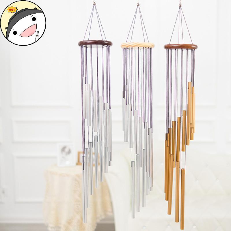 Lanf 3 ประเภทกลางแจ้งโลหะ Wind Chimes 12 หลอด Wind Chimes Bells Decor สําหรับห้องนั่งเล่นห้องนอนรับป