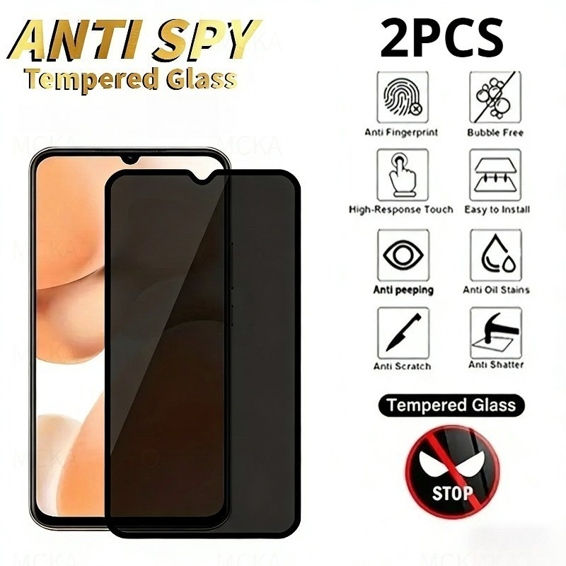 1-2 ชิ้นฟิล์มกระจกนิรภัยสําหรับ Sharp Aquos R9 R8s R7s R5G R10 pro Anti Spy ความเป็นส่วนตัวขอบสีดําป
