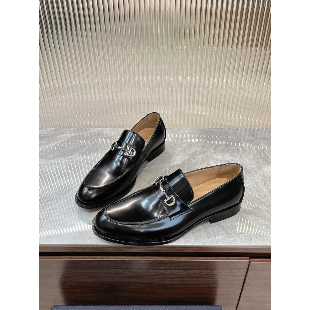 Dio Timeless Loafer Mens Wear Re-Interpret Dio~Elegant Modern Style Black Shiny Cow Leather Upper, B