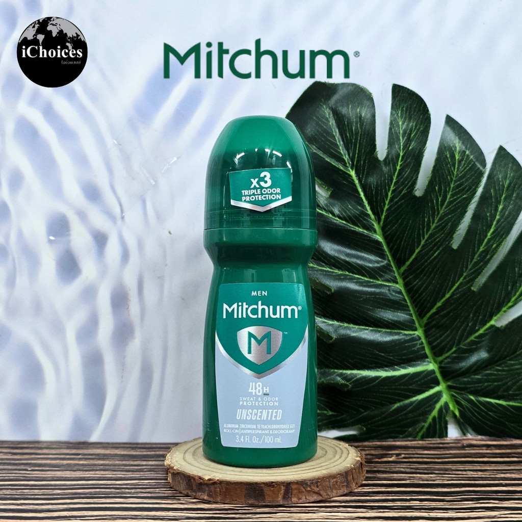 [Mitchum] Triple Odor Defense 48Hr Protection Deodorant Roll-On Men 100ml, Unscented โรออนระงับกลิ่นกาย