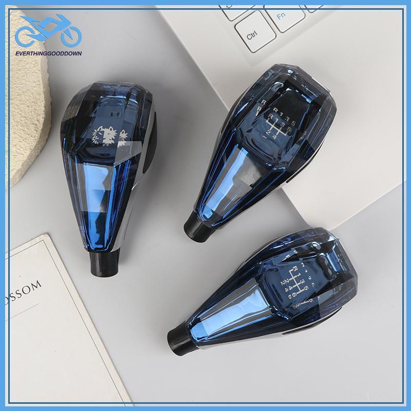 EVER คริสตัล LED Light เกียร์ Shift Knob Lever Handball สีฟ้าสําหรับรถยนต์อัตโนมัติเกียร์ธรรมดาการปรับเปลี่ยนรถ TH