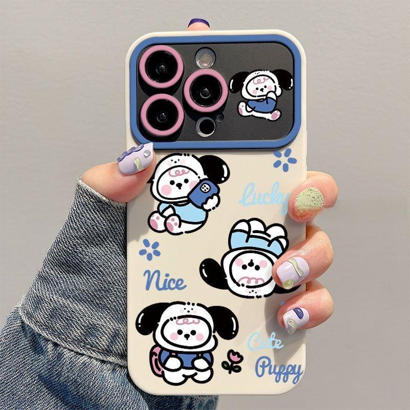 Pochacco ดอกไม้ขนาดเล็กขนาดใหญ่หน้าต่างใช้งานร่วมกับ iPhone สําหรับ iPhone 16 Pro Max/15/17 Pro/14 P