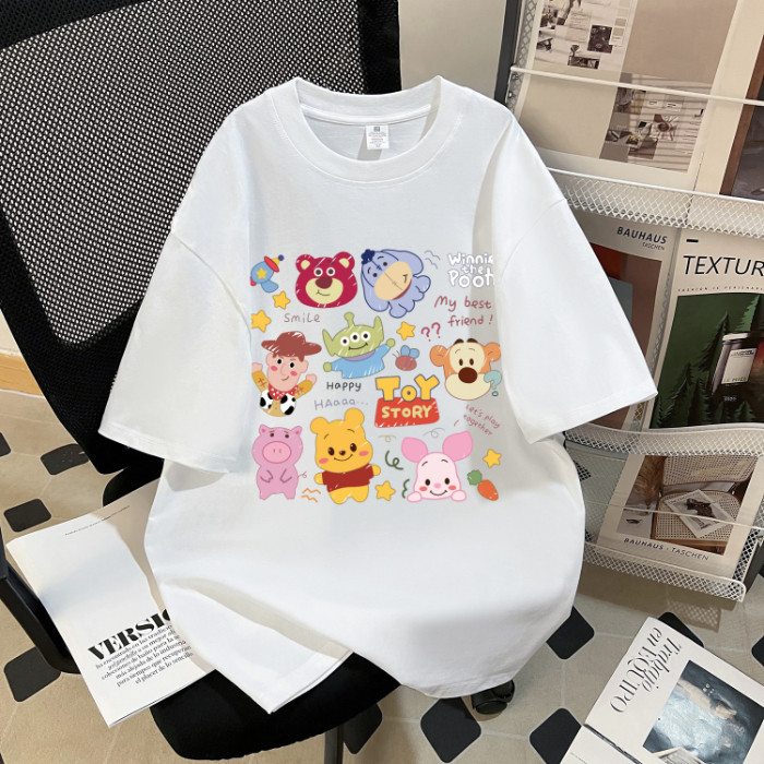 COD พิมพ์ด้านหน้า 200g 230g ผ้าฝ้าย 100% Combed Close Live ผลิตภัณฑ์เดียวกันเสื้อยืดแขนสั้นหลวมผู้หญ