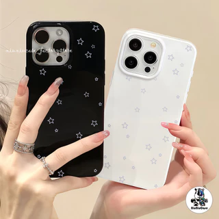 ดาวน่ารักและเรียบง่าย เคส เคสไอโฟน11 For IPhone 15 11 13 12 16 14 Pro Max XR XS X Max 8 7 Plus เปลือกอ่อน เรียบง่าย Case