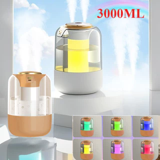เครื่องพ่นอโรม่า 3L ไฟสี 7LED เพิ่มความชื้นฟอกอากาศ ให้ความชุ่มชื้นตลอดวัน เครื่องพ่น