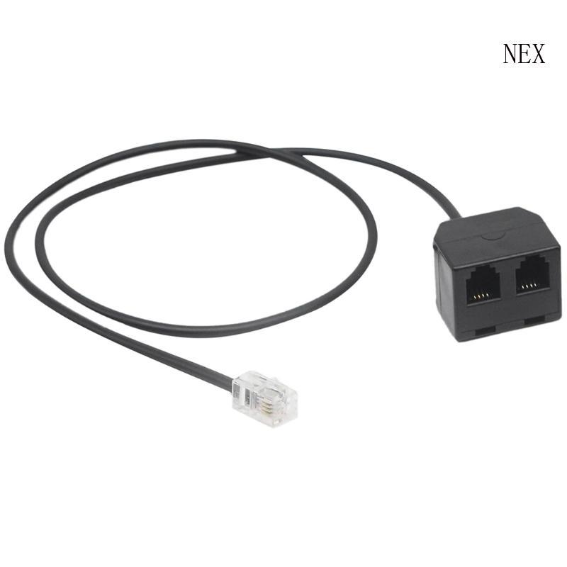 NEX โทรศัพท์ RJ9 ชาย 2 หญิง 4P4C อะแดปเตอร์ขั้วต่อ Splitter สายต่อ RJ9 โทรศัพท์สายต่อ Line