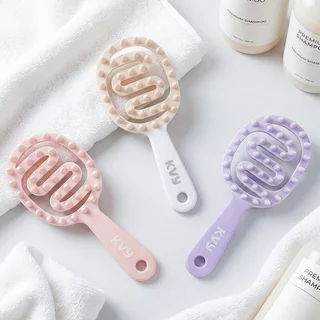 KVY Hollow Shampoo Brush #Purple เควีวาย แปรงสระผมสีม่วง.