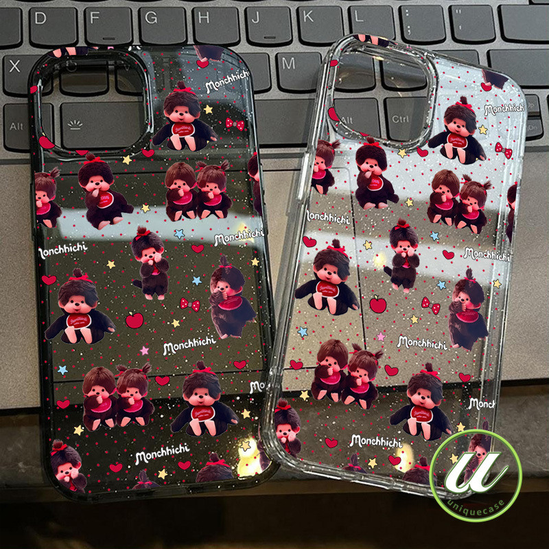 เคส สำหรับ Redmi 14C 9C 13C 10A 10C 12 13 5G 10 9A Note 14 10S 13 11 12 10 Pro เคสใสแกลิตเตอร์ มอนชิชิ หัวใจ น่ารัก