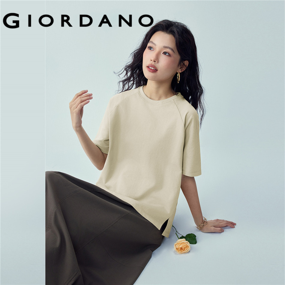 GIORDANO WOMEN 100% Cotton crewneck raglan sleeve tee 13326220
