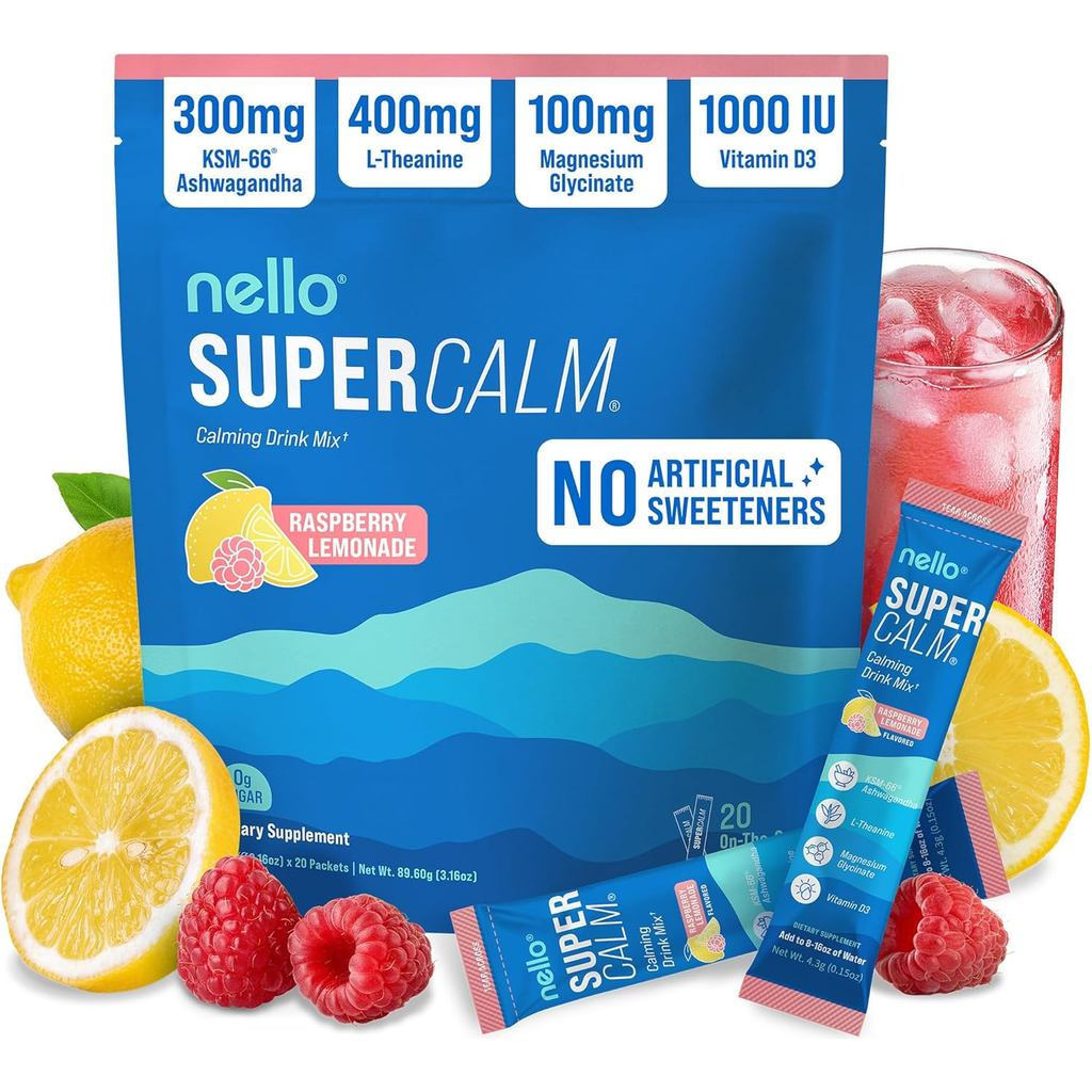 Nello Super Calming Powder Drink Blend, สารลด Ceramine และสารเสริม, กรดอะมิโน L-Tea, K-66 Ashwaganda