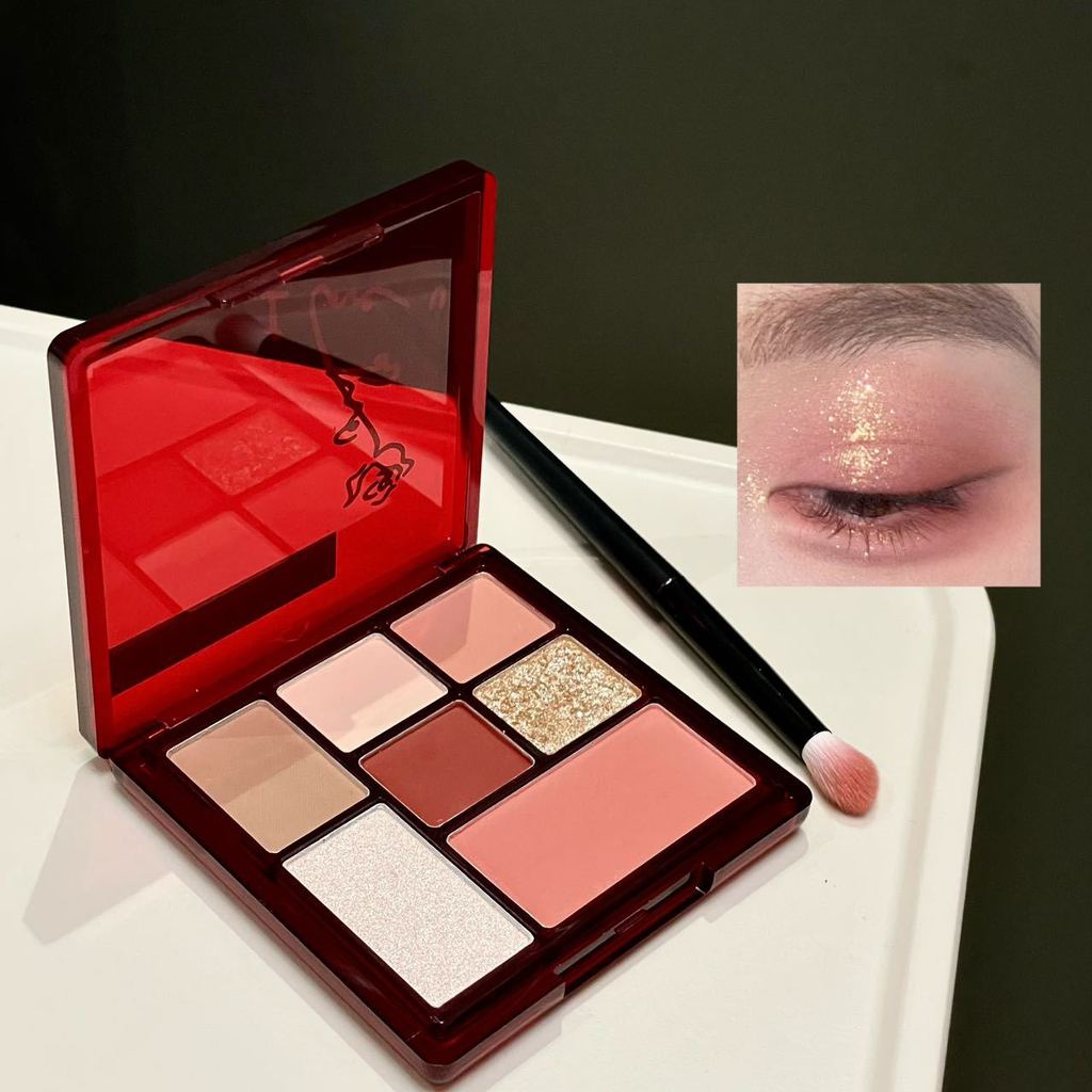 MAFFICK พาเลทอายแชโดว์เจ็ดสี Pearl Glitter Earth Color Eyeshadow