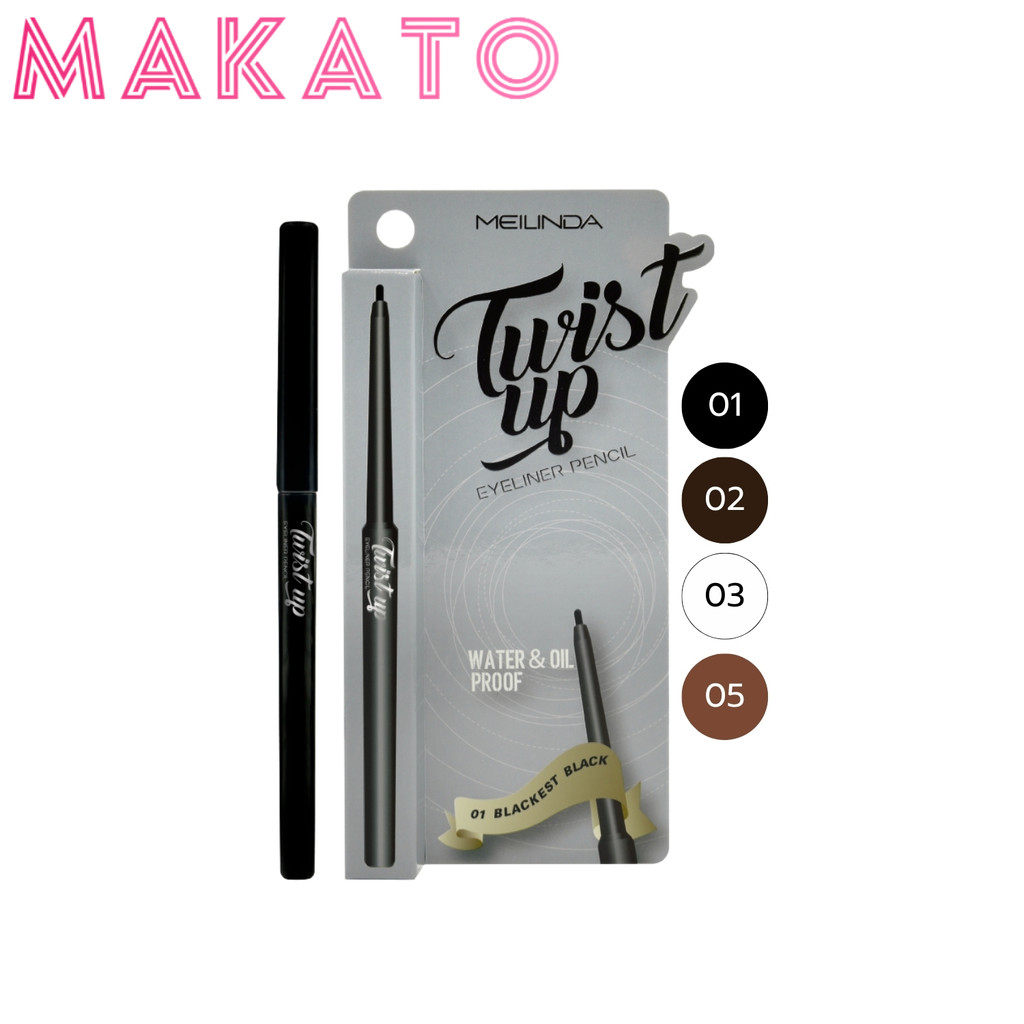MEILINDA Twistup Eyeliner Pencil เมลินดา อายไลเนอร์ ดินสอหมุน เขียนง่าย เส้นคม สีชัด พกง่าย 1 แท่ง