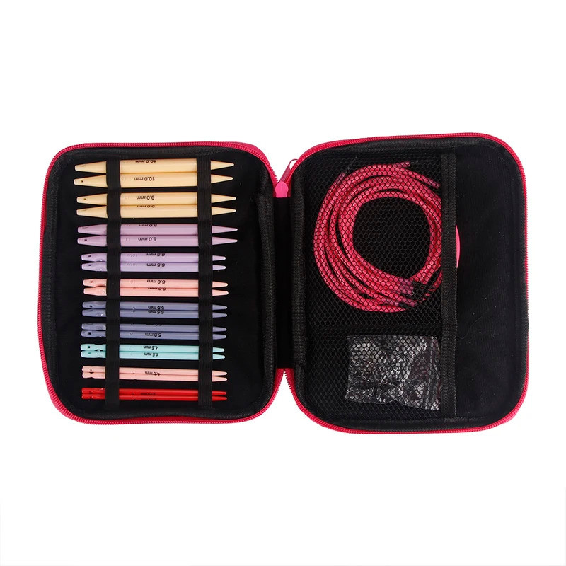 1set DIY knitting needles, plastic ABS, detachable circular replaceable ropes, circulating knitting 