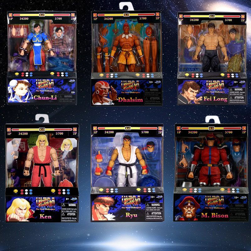 Jada ของเล่น Jada ของเล่น Jada Street Fighter 2 1/12 Byson Vega Chunli Flying Dragon Ken 20 ซม.รุ่นเคลื่อนย้ายได้