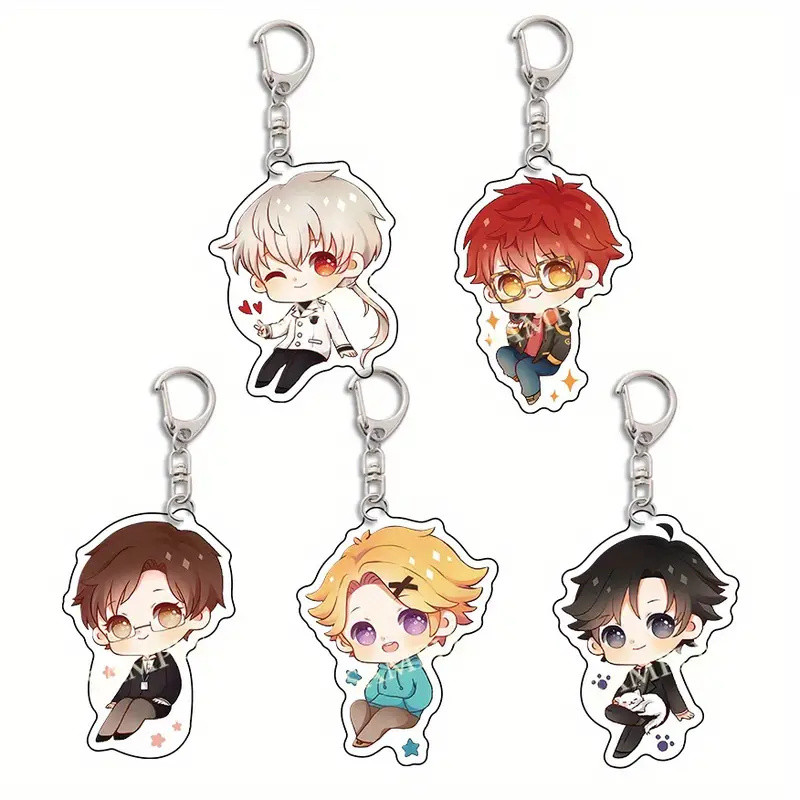 อะนิเมะเกม Mystic Messenger พวงกุญแจ Yoosung Zenny 707 Jumin Saeran ตัวเลขรุ่น Q
