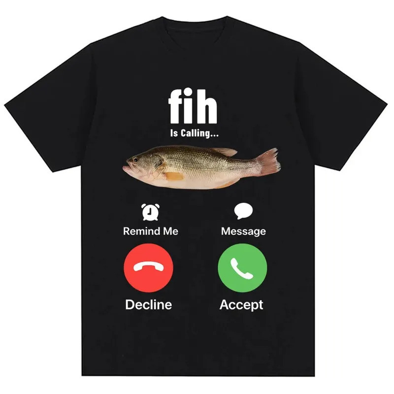Fih น่ารัก Calling Meme เสื้อยืดอารมณ์ขันแฟชั่นผู้ชายผู้หญิงเสื้อยืดคุณภาพสูงผ้าฝ้าย Casual Unisex B