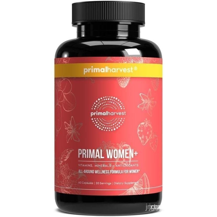 Primal Harvest Women+, Womans Multivitamin Vitamin A, Vitamin C, Vitamin D and E, Vitamin B12, B6, B