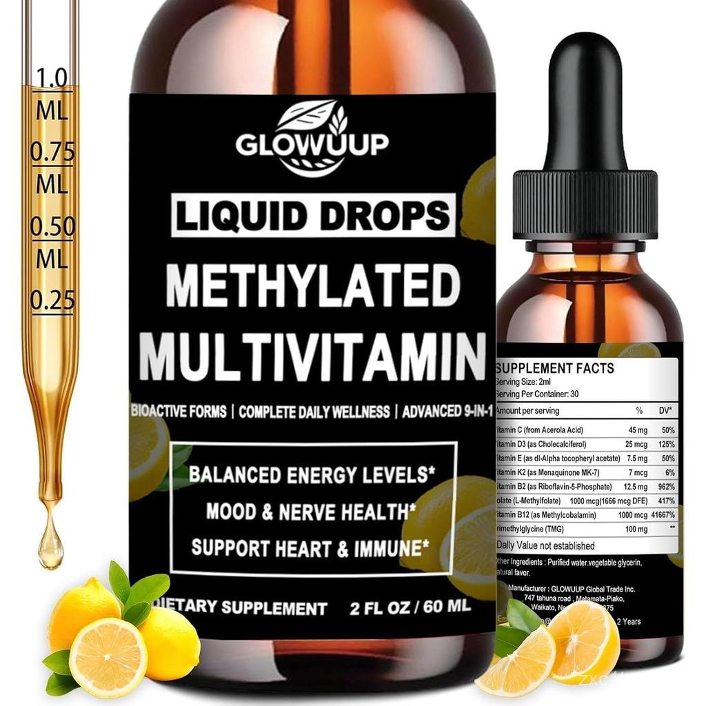 Multivitamin for Women & Men, Methylated Multivitamins & Multiminerals liquid Drops with Methylfolat