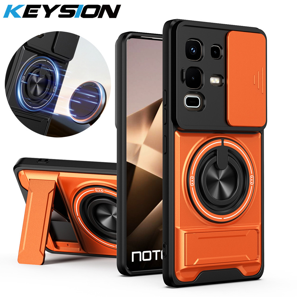 KEYSION เคสโทรศัพท์แม่เหล็กสําหรับ Infinix หมายเหตุ 50 4G 50 Pro + 50S 50X 5G สไลด์กล้องป้องกัน Upright Kickstand ฝาครอบกันกระแทก