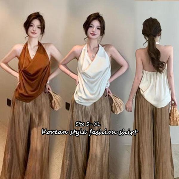Chili#เสื้อสายเดี่ยวเปิดหลังสุดหรูสำหรับผู้หญิง ดีไซน์เซ็กซี่เปิดหลังและเผยช่วงกลางลำตัว#99360