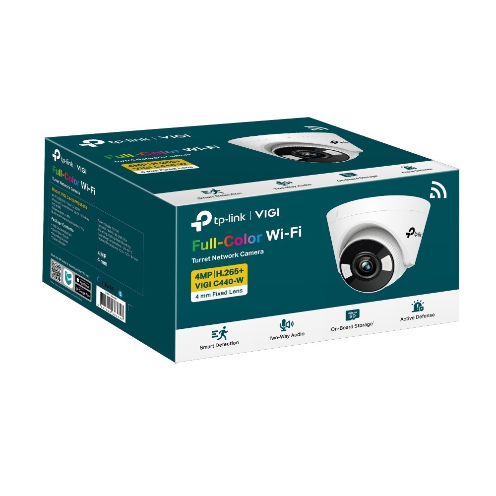 กล้องวงจรปิด 4MP Full-Color Turret TP-Link VIGI C440-W Network Camera Wi-Fi (เลือกหน่วยความจำได้)