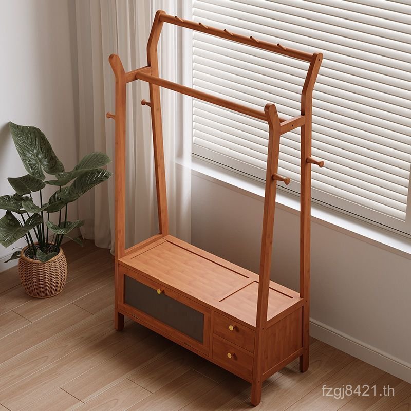 ครัวเรือนมัลติฟังก์ชั่แขวนแนวตั้งRack Simple Room Rack Coat Rackแขวนเสื้อผ้าชั้นห้องนอนA4ND