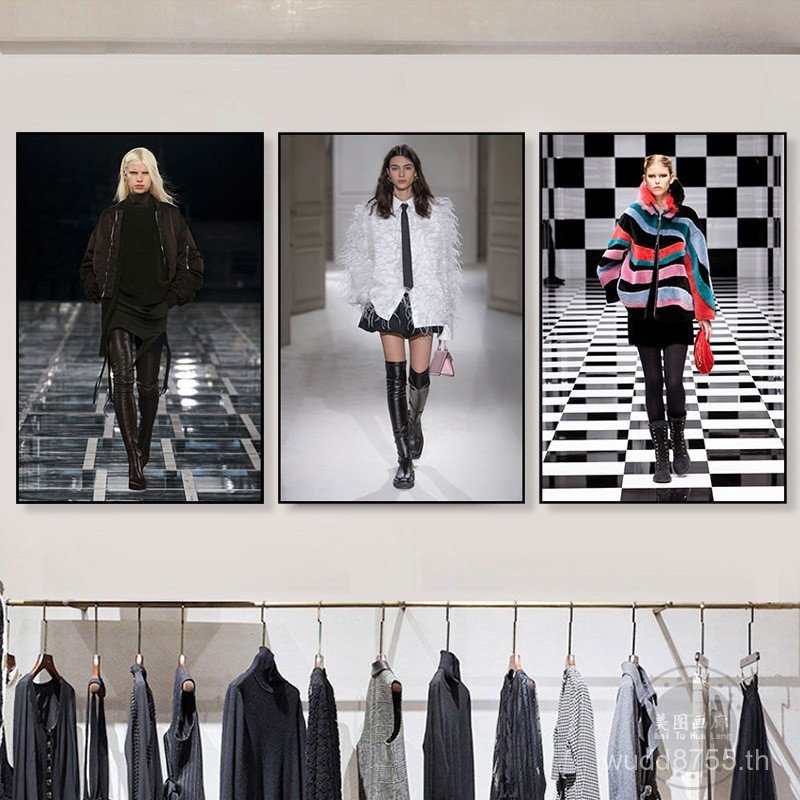 Catwalk รุ่นแสดงภาพวาดเสื้อผ้าผู้หญิงแฟชั่น Weekly Studio เสื้อผ้า t Taimilan ภาพจิตรกรรมฝาผนังร้านเ