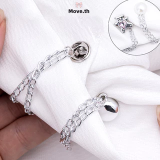ในไทย-พร้อมส่ง✨ คลิปเข็มกลัดติดแขนเสื้อและขากางเกง ใช้ยึดขาไม่ให้หลวม ปรับห่วงโซ่ได้ เหมาะกับกางเกงยีนส์หรือคาร์ดิแกน