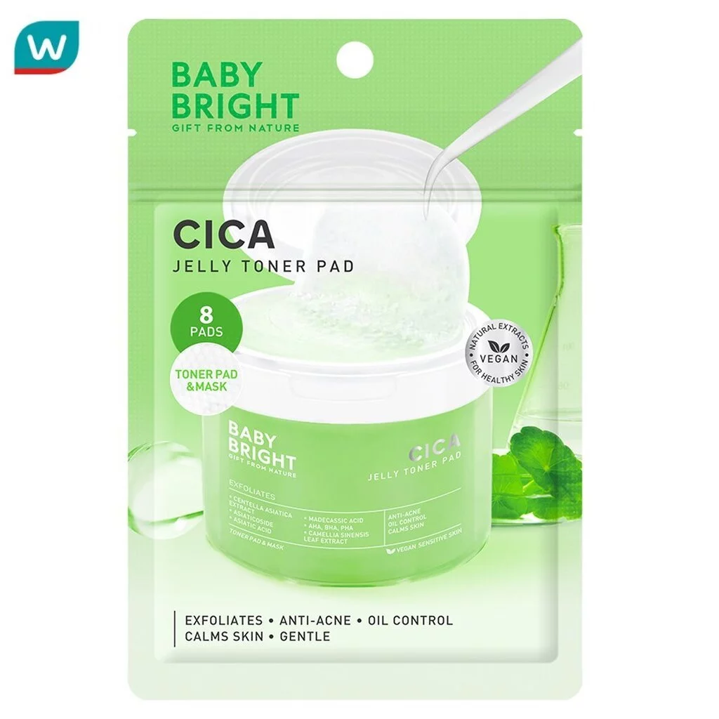 Baby Bright เบบี้ ไบร์ท ซิก้า เจลลี่ โทนเนอร์ แพด 8 แผ่น