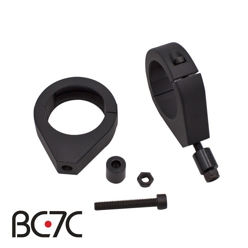 QC-B12 แหวนอลูมิเนียม 41MM รถจักรยานยนต์อุปกรณ์เสริมสากลแหวนอลูมิเนียมสีดําชุบ [yfe]