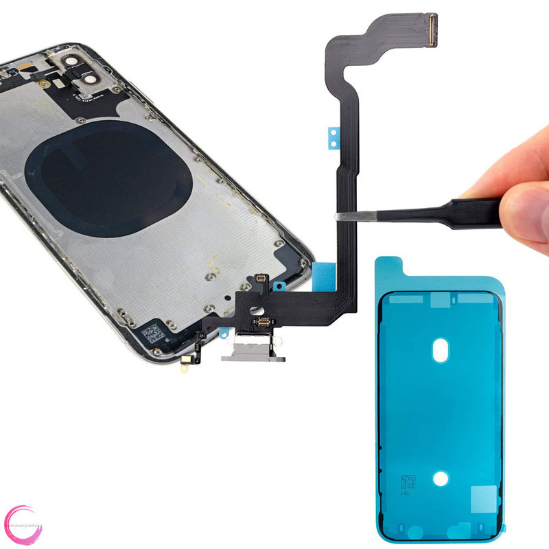 พอร์ต USB Charger Dock Connector Mic ชาร์จ Flex สําหรับ iPhone X XR XS Max Dock ชาร์จ Flex พร้อมเทปก