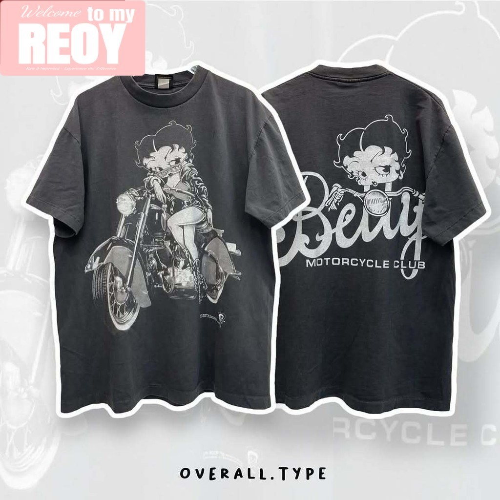 betty boop เสื้อยึด ผ้าเทคโนโลยี Sorona จากอเมริกา พิมพ์ลาย betty boop เสื้อยืด oversize เหมาะ ผู้หญิง และ ผู้ชาย #327