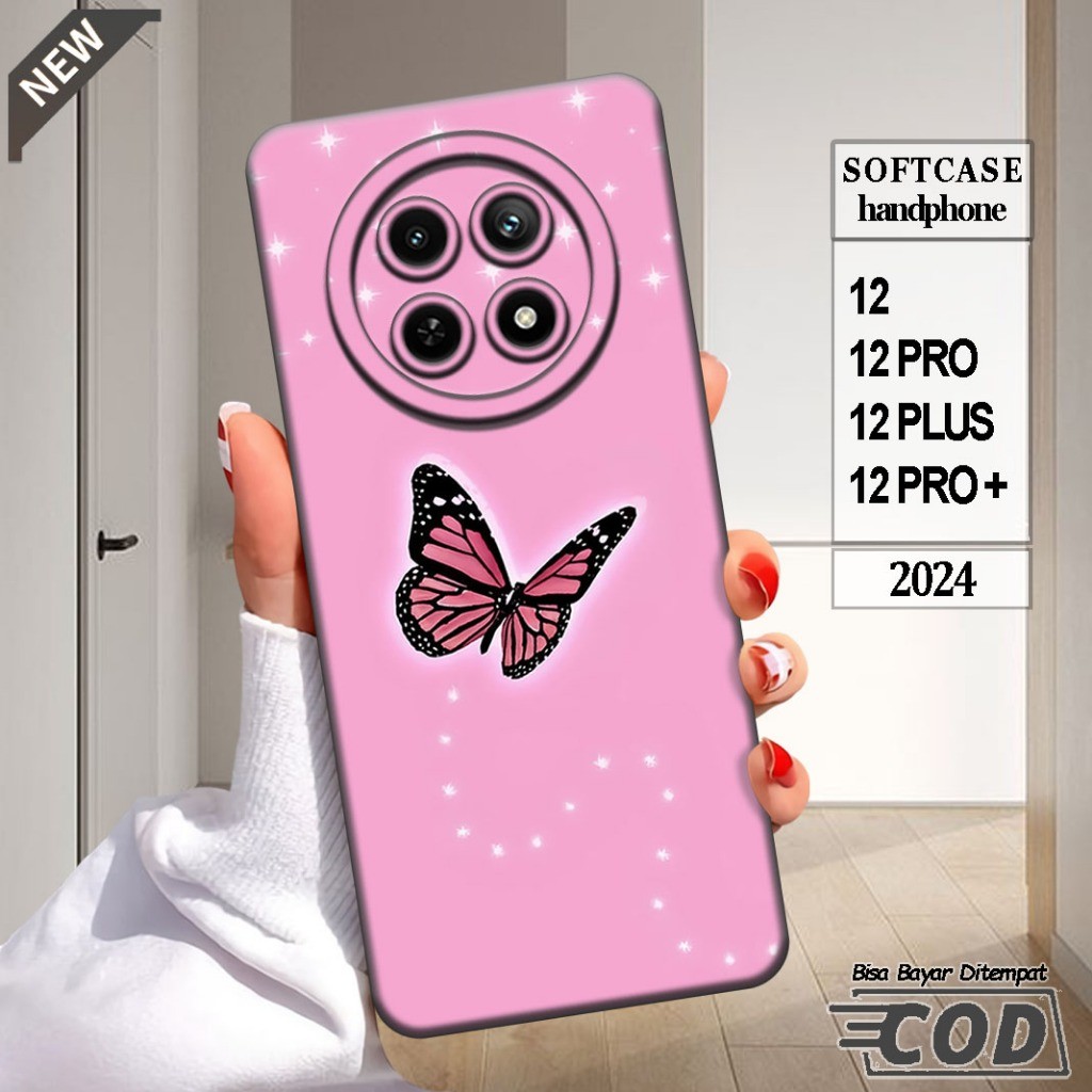 เคสRealme 12 _Realme 12 PRO _Realme 12 PLUS _Realme 12 PRO PLUS เคสซิลิโคนใสสีดํายืดหยุ่น