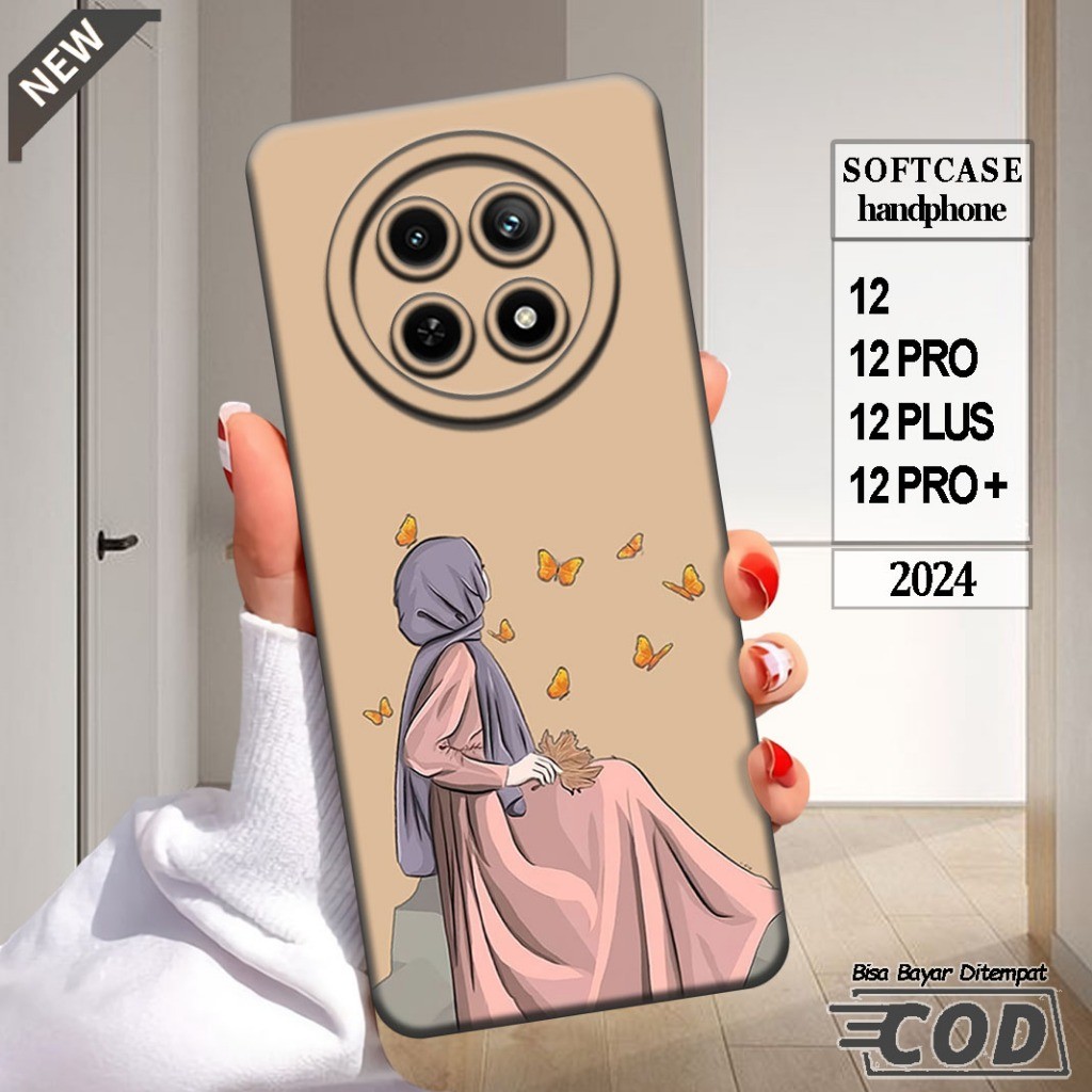 เคสRealme 12 _Realme 12 PRO _Realme 12 PLUS _Realme 12 PRO PLUS เคสซิลิโคนใสสีดํายืดหยุ่น