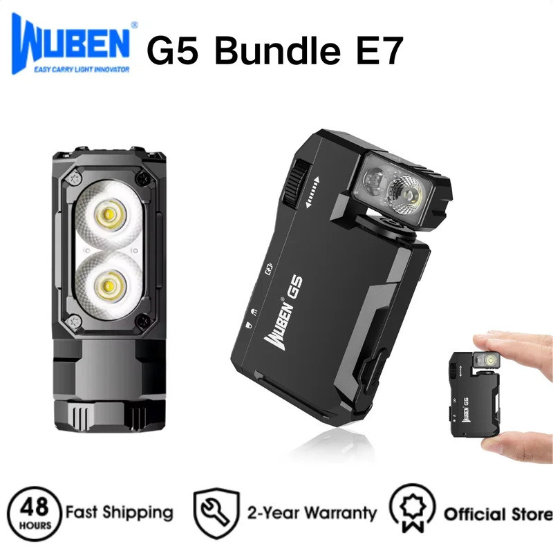 Wuben E7 ไฟฉายขนาดเล็ก พวงกุญแจชาร์จแม่เหล็ก พร้อมแสง.RGB และความสว่าง 1800 ลูเมน