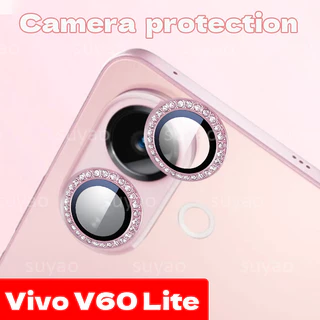 สําหรับ Vivo V60Lite/V60/V50/V50Lite/V40Lite/Y21D/Y31/Y31D เลนส์กล้องกระจกนิรภัย HD ใส พร้อมฝาครอบเพชรโลหะ