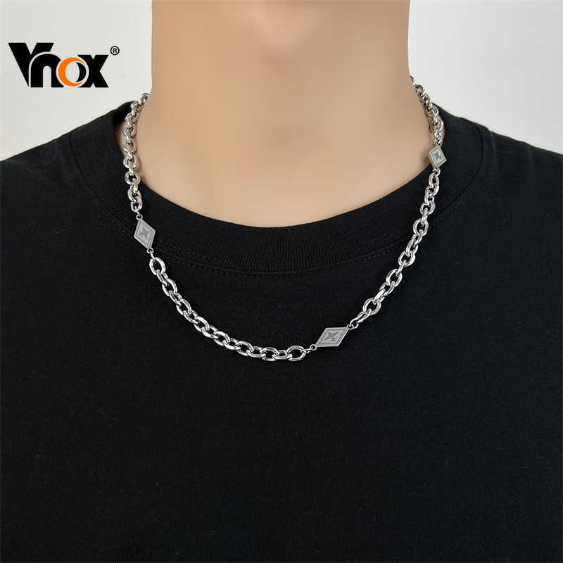 VNOX วีน็อกซ์ สร้อยคอสแตนเลสสไตล์Hip HopRock สำหรับผู้ชาย เครื่องประดับที่เหมาะสำหรับเป็นของขวัญและสวมใส่ทุกวัน