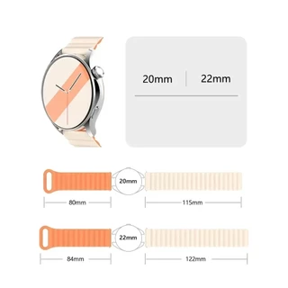20 มม.22 มม.ห่วงแม่เหล็กซิลิโคนสําหรับ Garmin forerunner 165/55 สําหรับ Samsung Galaxy Watch 7/6/5/4 สําหรับ Redmi Watch 5 Active/5 Lite สาย