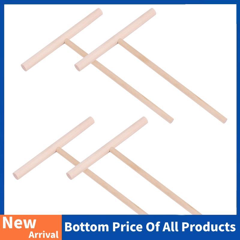 4 ชิ้น T Shape Crepe Maker Pancake Batter ไม้ Spreader Stick, ไม้ Crepe เครื่องมือ, Crepe Spreaders 