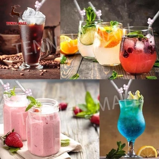 หลอดแก้วประดับโบว์ หลอดโบว์ หลอดดื่มแบบใช้ซ้ำได้