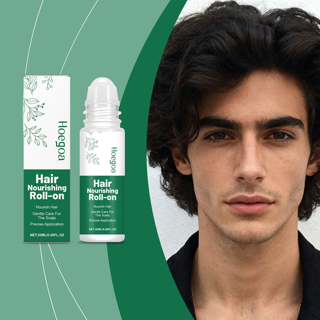 ขายร้อน [ราคาขายส่ง] HOEGOA Rosemary Hair Care Rollerball Essence Soft Light Hair Glossy Scalp Massa