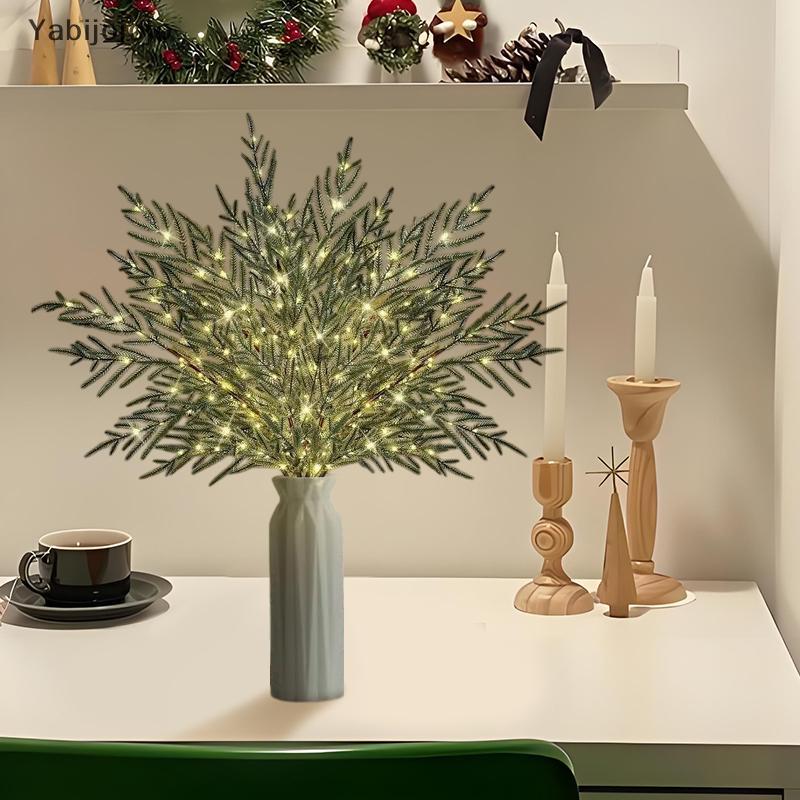 Yabijojojo Pre-Lit Pine Stems, Pre Lit Norfolk Pine Stems, Lighted Norfolk Pine Branches, แจกันฟิลเล
