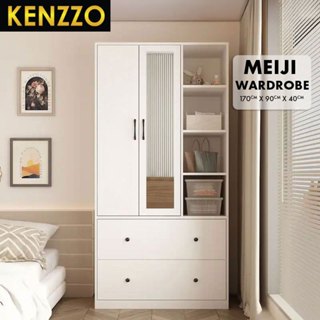 ตู้เสื้อผ้า 2/3 บาน พร้อมลิ้นชัก บานกระจกเต็ม ตู้เก็บเสื้อผ้…